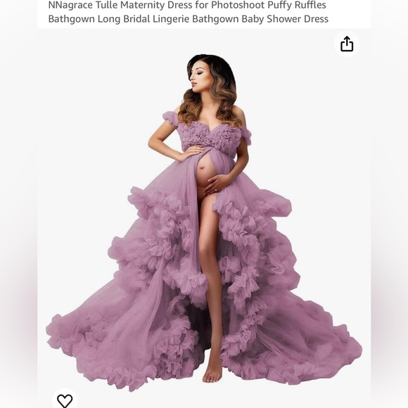 Lilac tulle color maternity gown dress - Picture 1 of 4